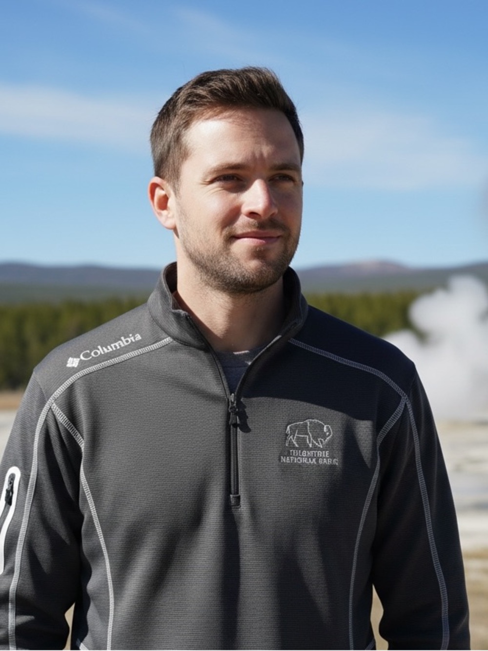 Columbia Golf Yellowstone National Park LS Quarter-Zip Performance Jacket